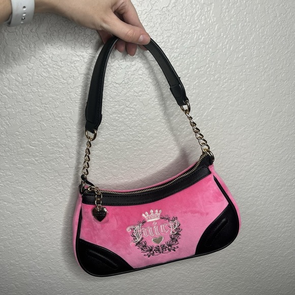 NWT NEW Juicy Couture Hot Pink Heritage Shoulder Bag Y2K Preppy‎ Crown - Picture 7 of 8